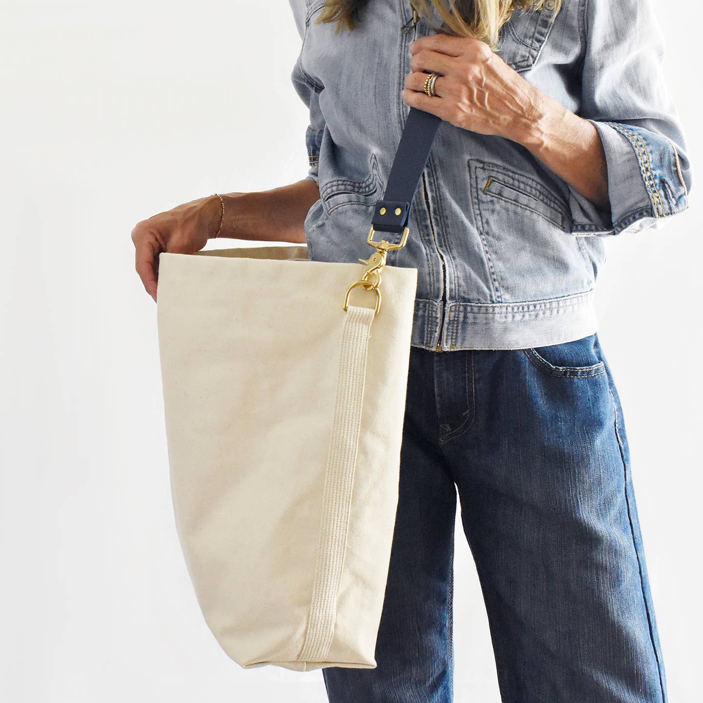 Tote Bag with Leather Strap