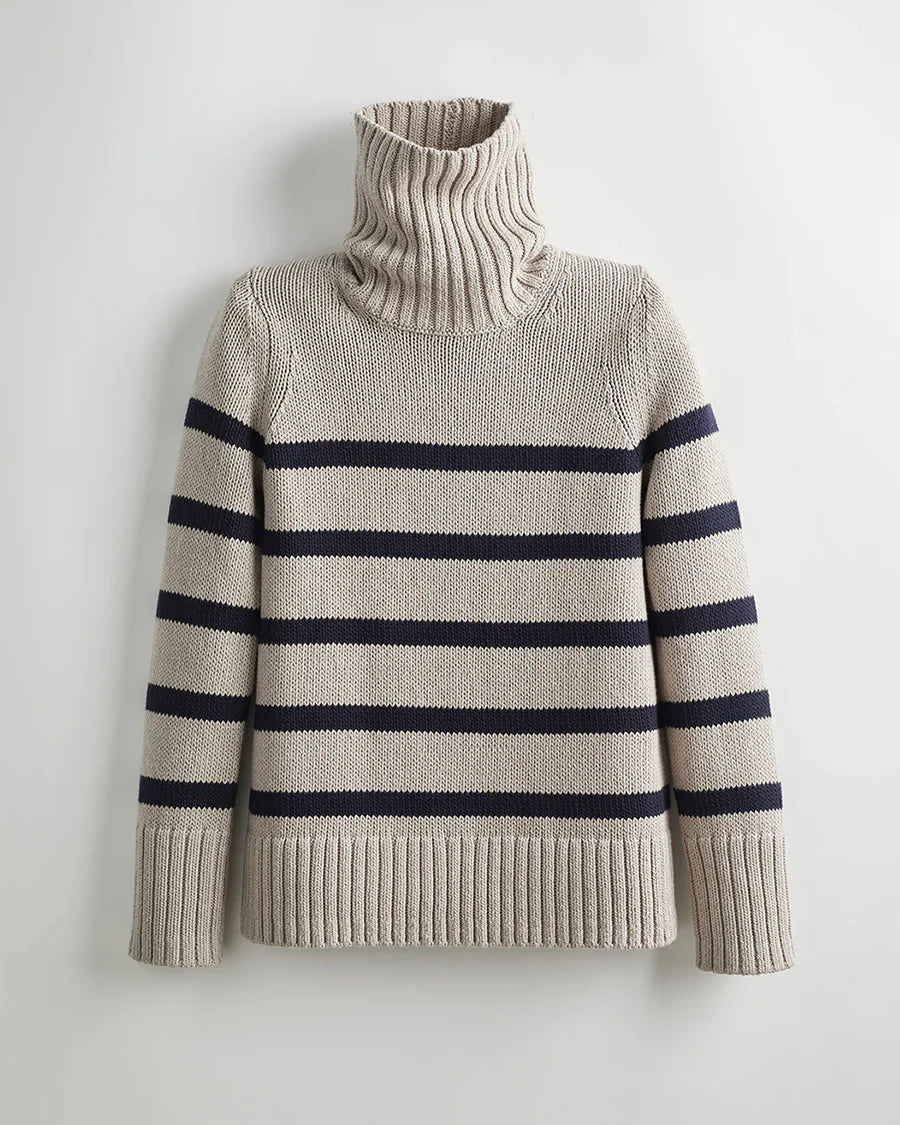 The Wynn Striped Cotton Turtleneck
