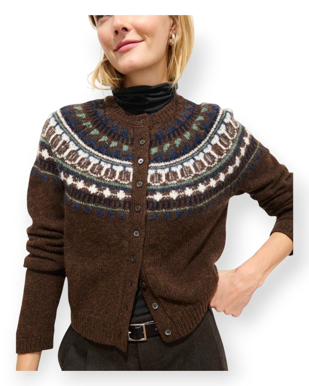 Charlotte Fairisle Sweater in Wool XS
