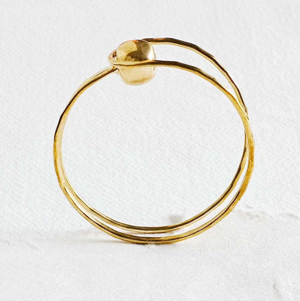 Brass Sphere Ball Circle Bangle Bracelet