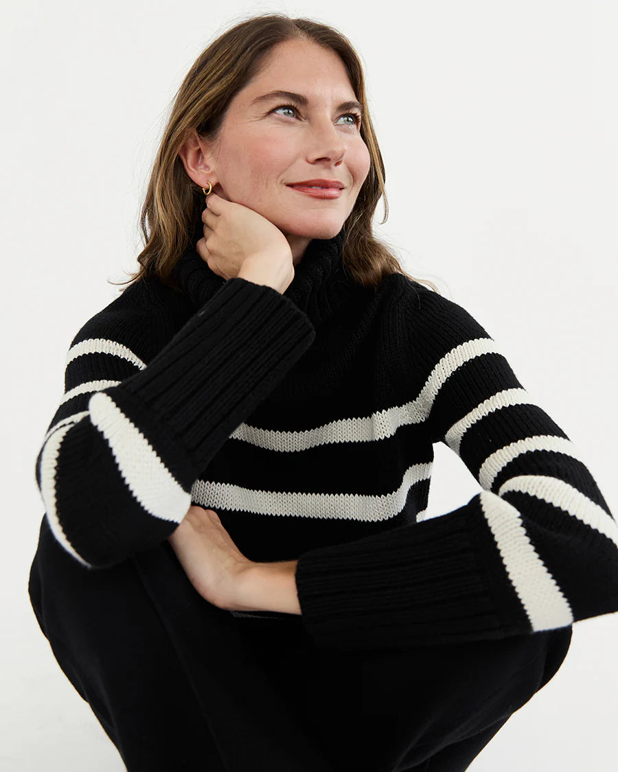 The Wynn Striped Cotton Turtleneck
