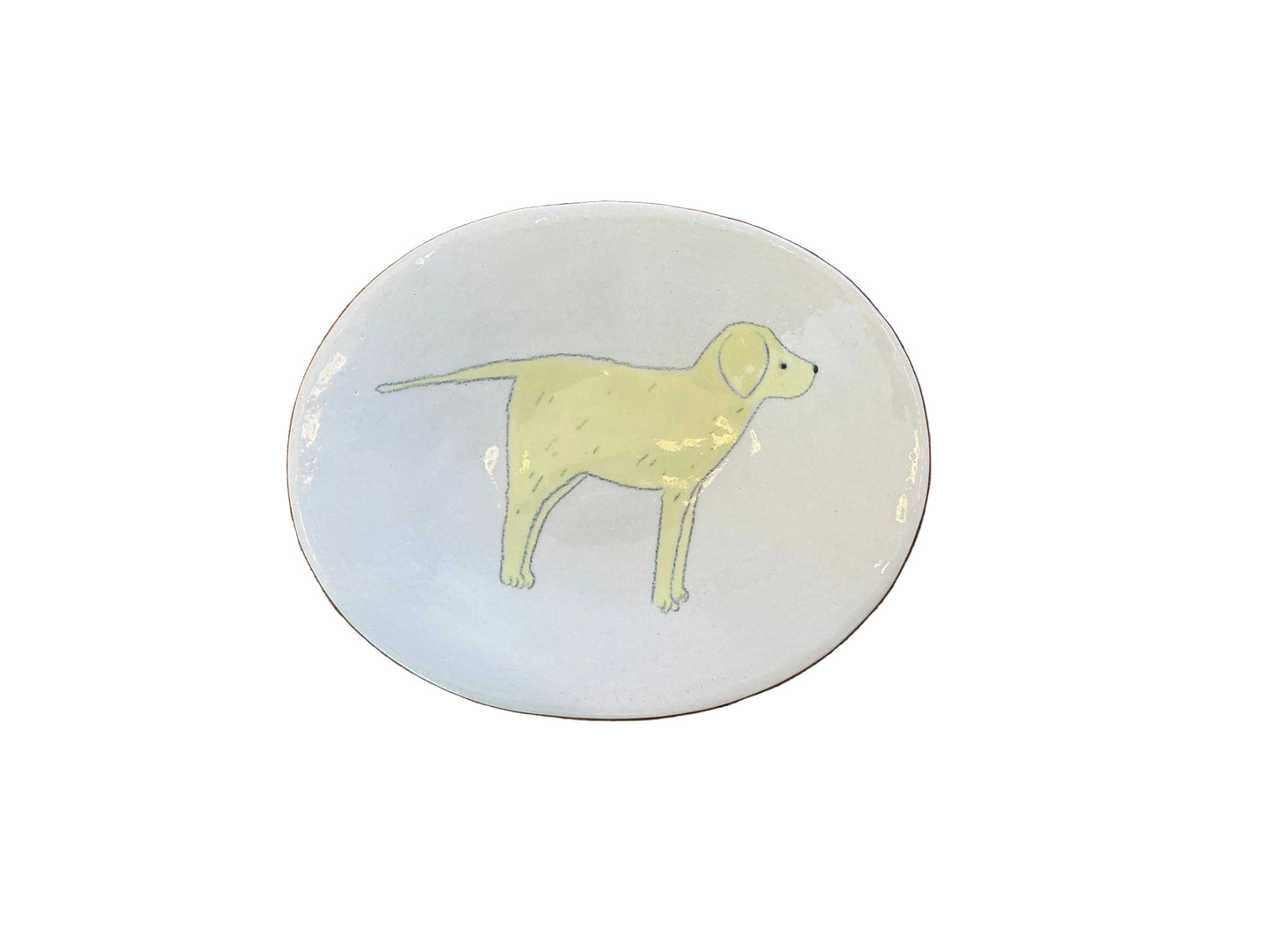 Oval Dog Dish - Labradors