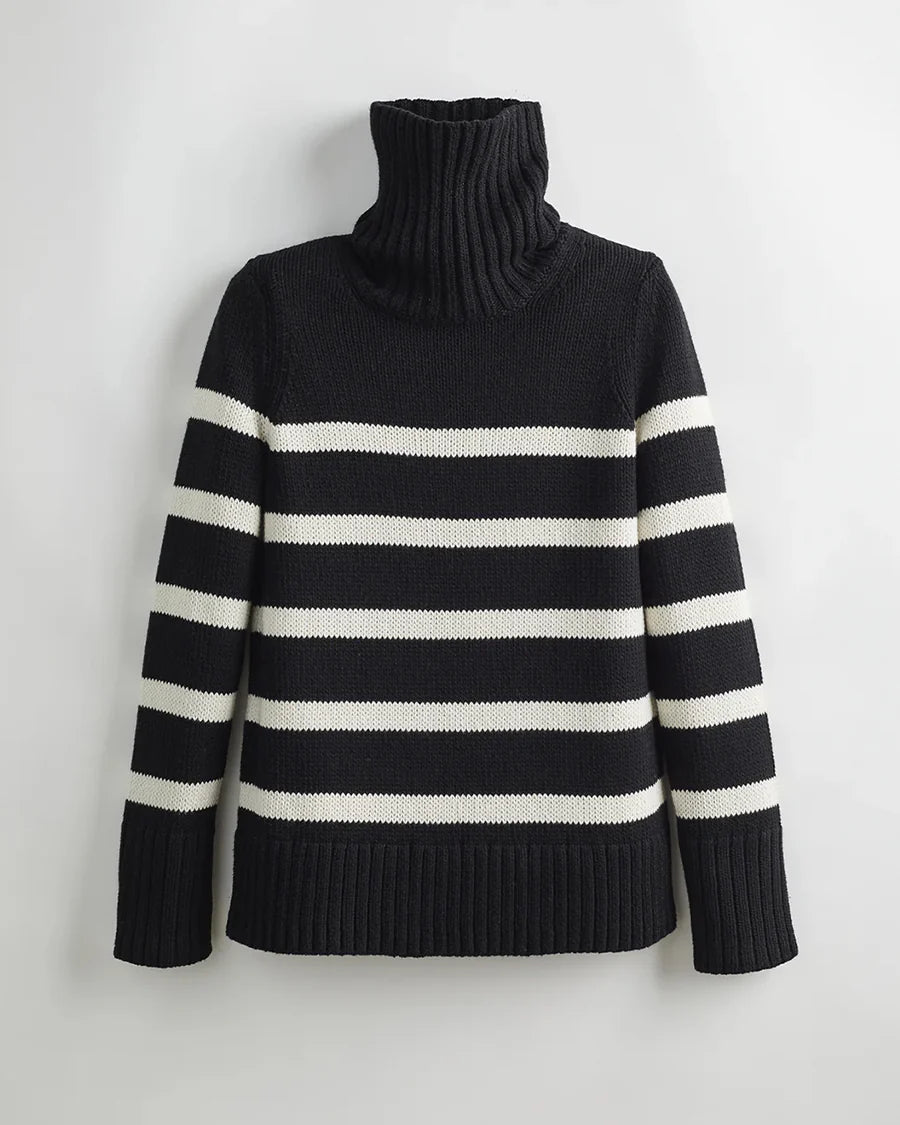 The Wynn Striped Cotton Turtleneck