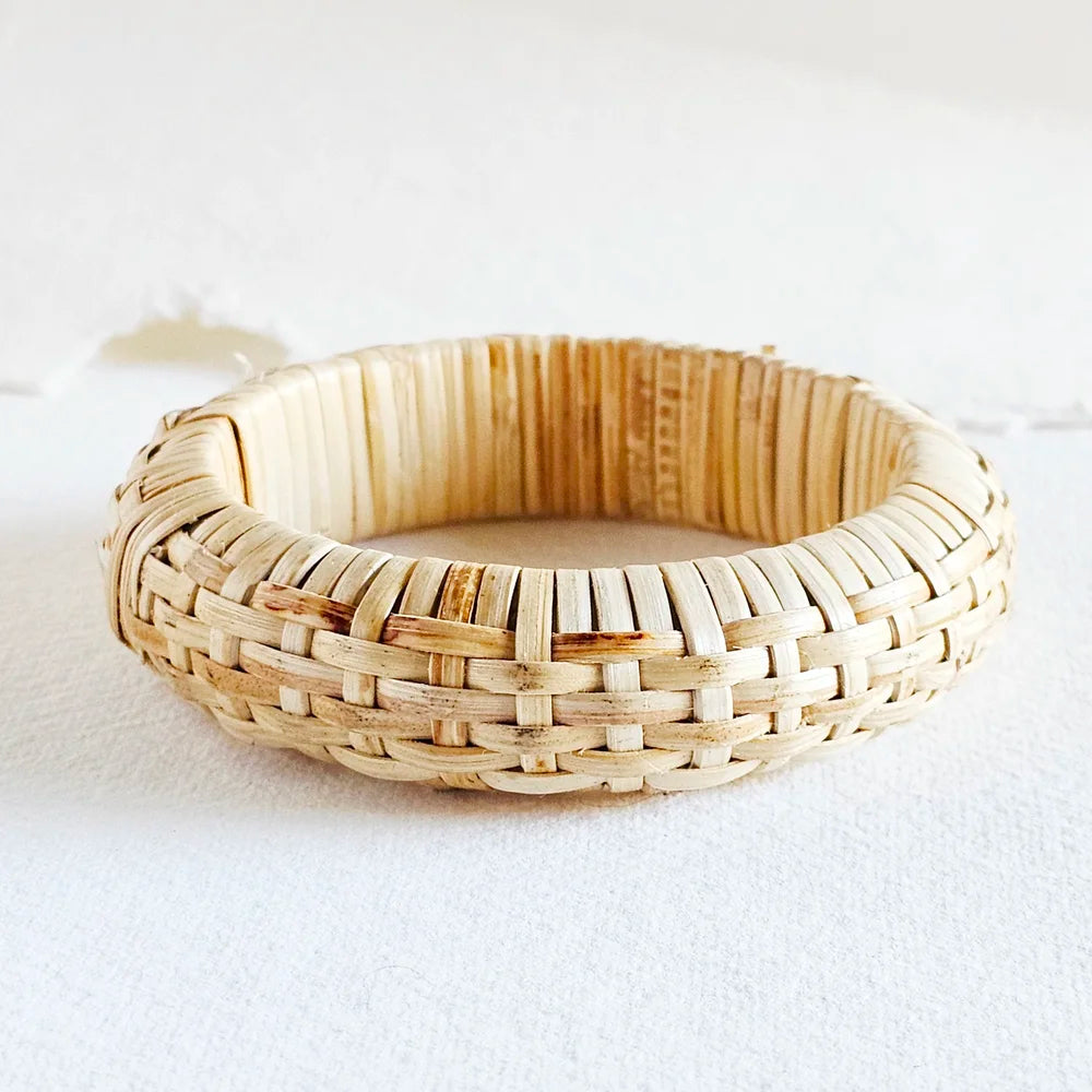 Rattan Straw Cane Bangle Bracelet