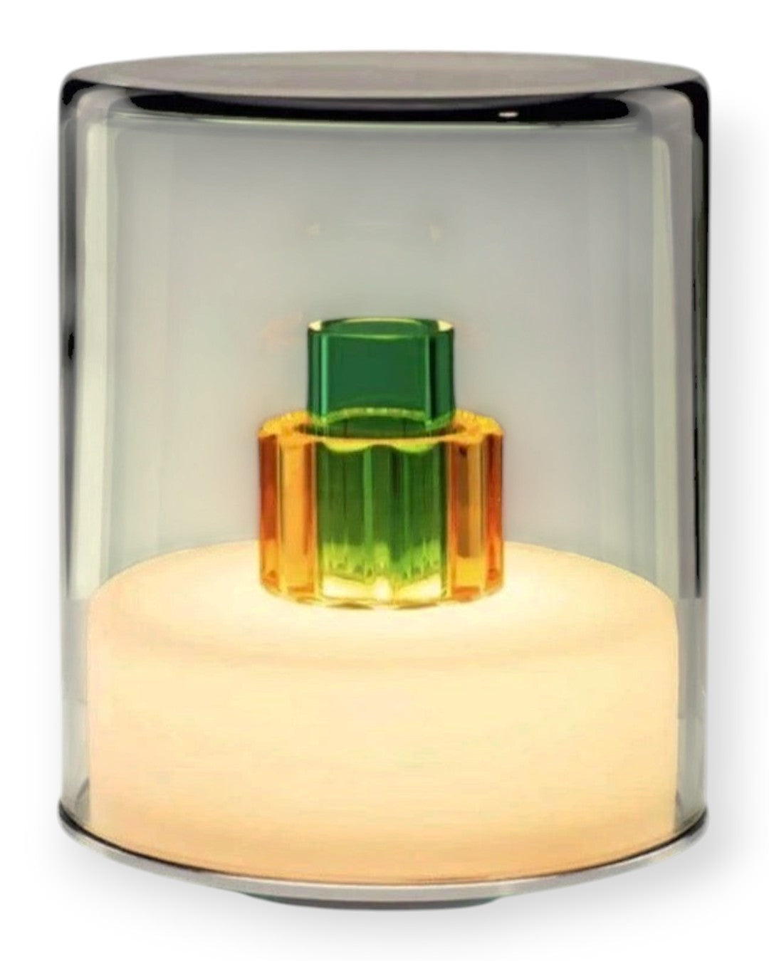 Grey/Green Cylinder Table Light