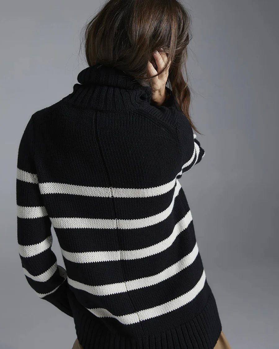 The Wynn Striped Cotton Turtleneck