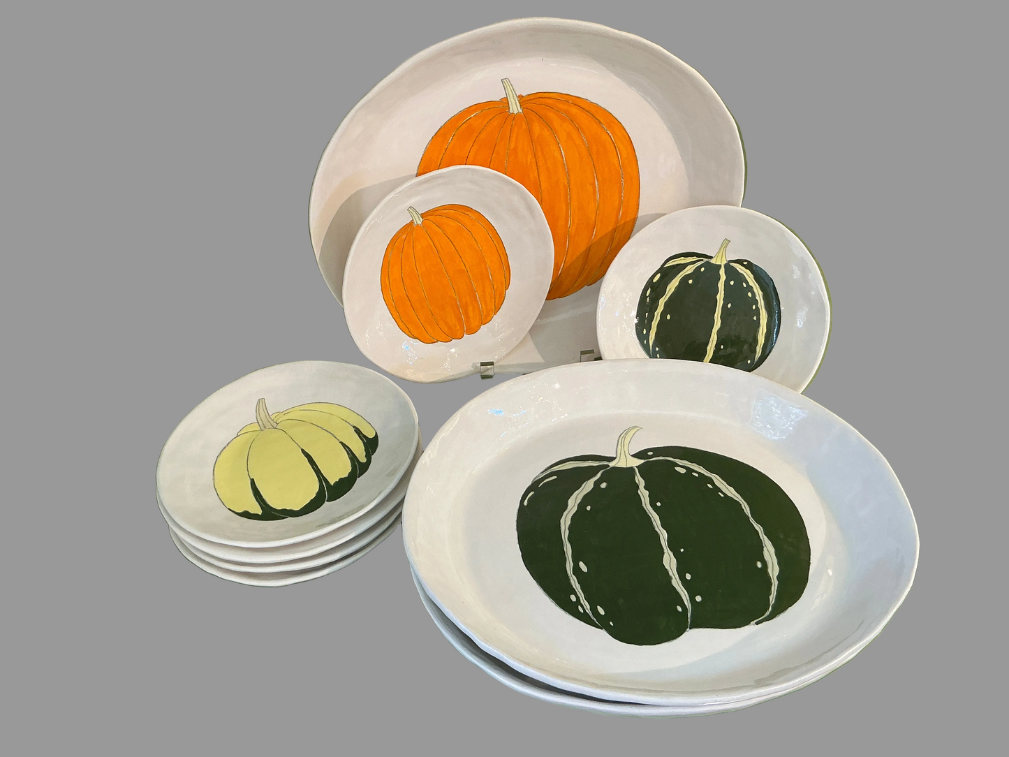 Large Oval Platter - Pumpkin Theme
