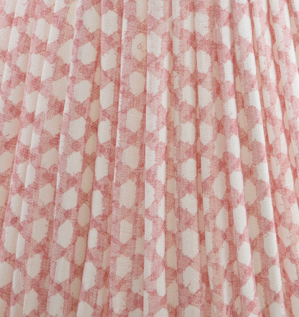 Pink Wicker Round Lampshade