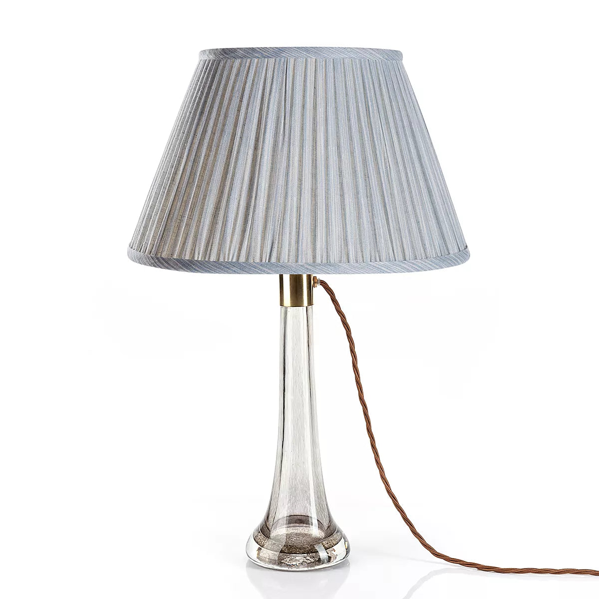 Light Blue Strie Round Lampshade
