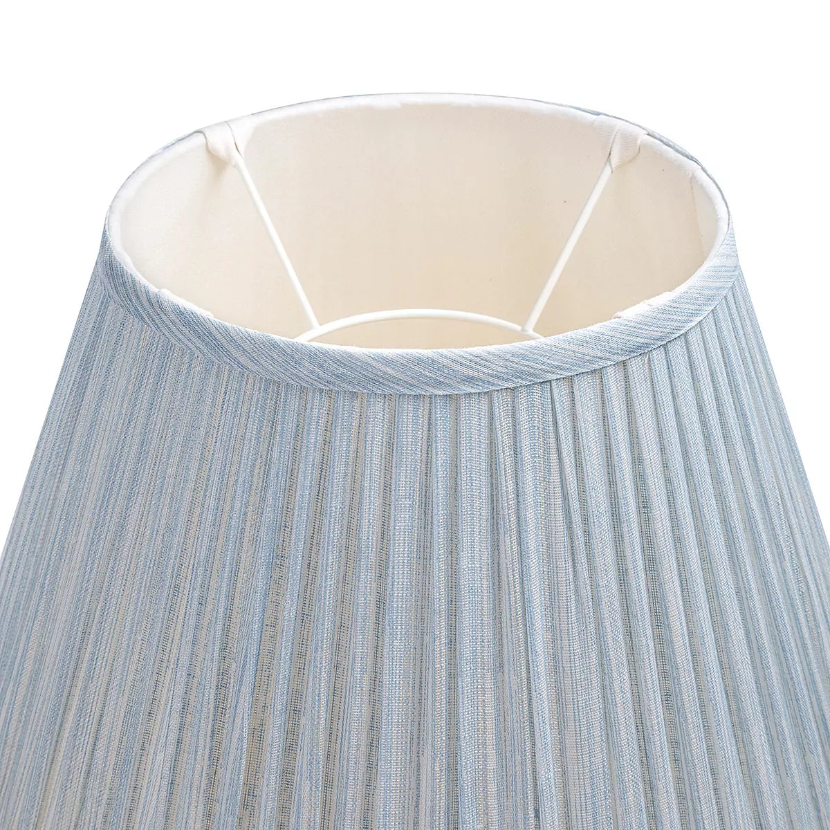 Light Blue Strie Round Lampshade