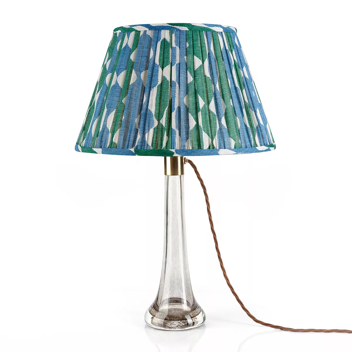 Green & Blue Whittle Round Lampshade