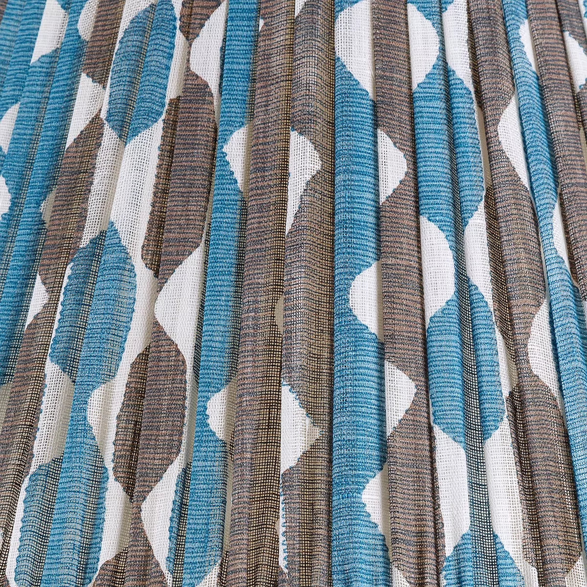 Blue & Neutral Whittle Round Lampshade