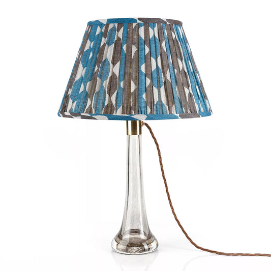 Blue & Neutral Whittle Round Lampshade