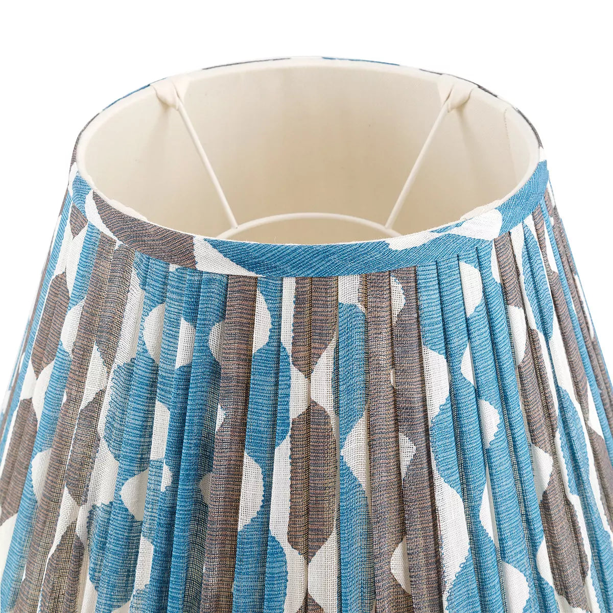 Blue & Neutral Whittle Round Lampshade