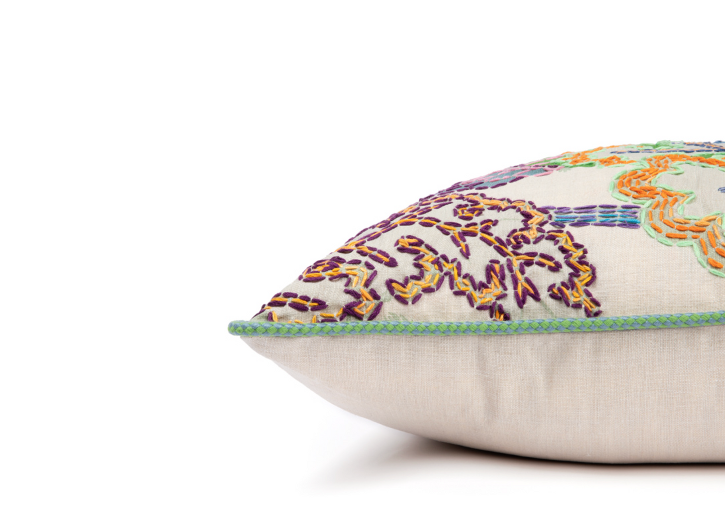 Carnival Embroidered Cushion Green Twenty Four