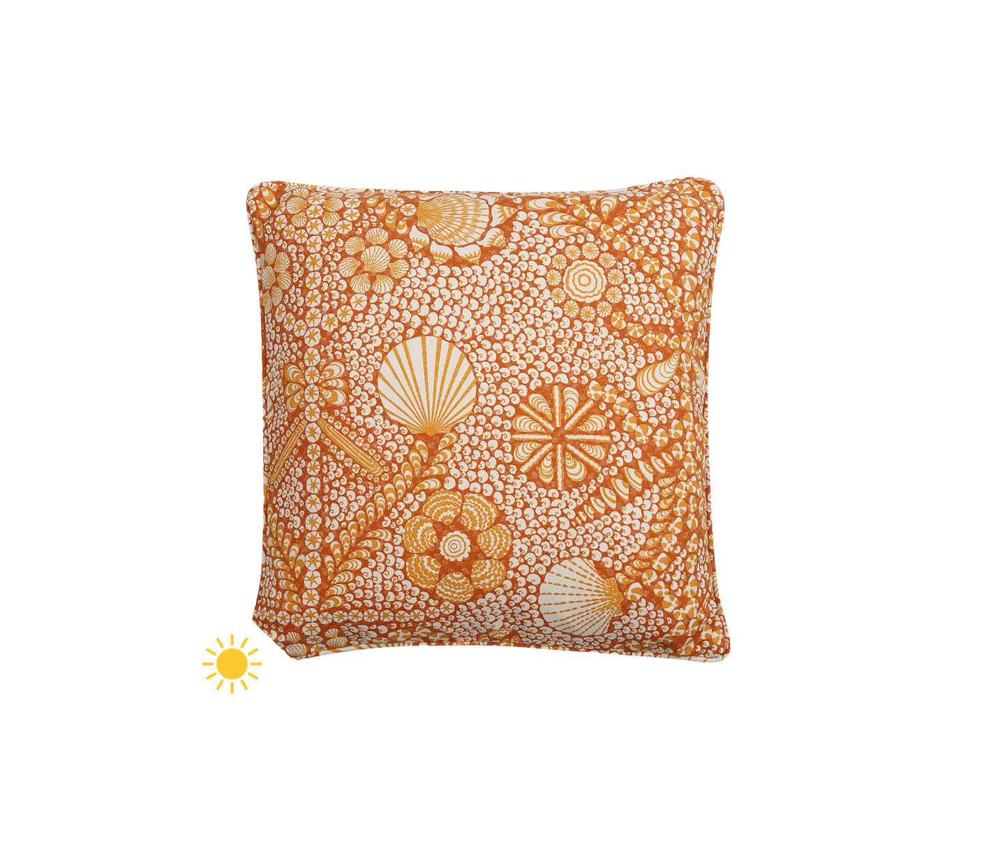 Orange Shell Grotto Outdoor Cushion