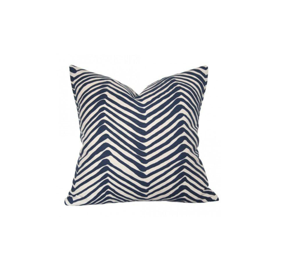 Zig Zag Navy & Ivory Pillow