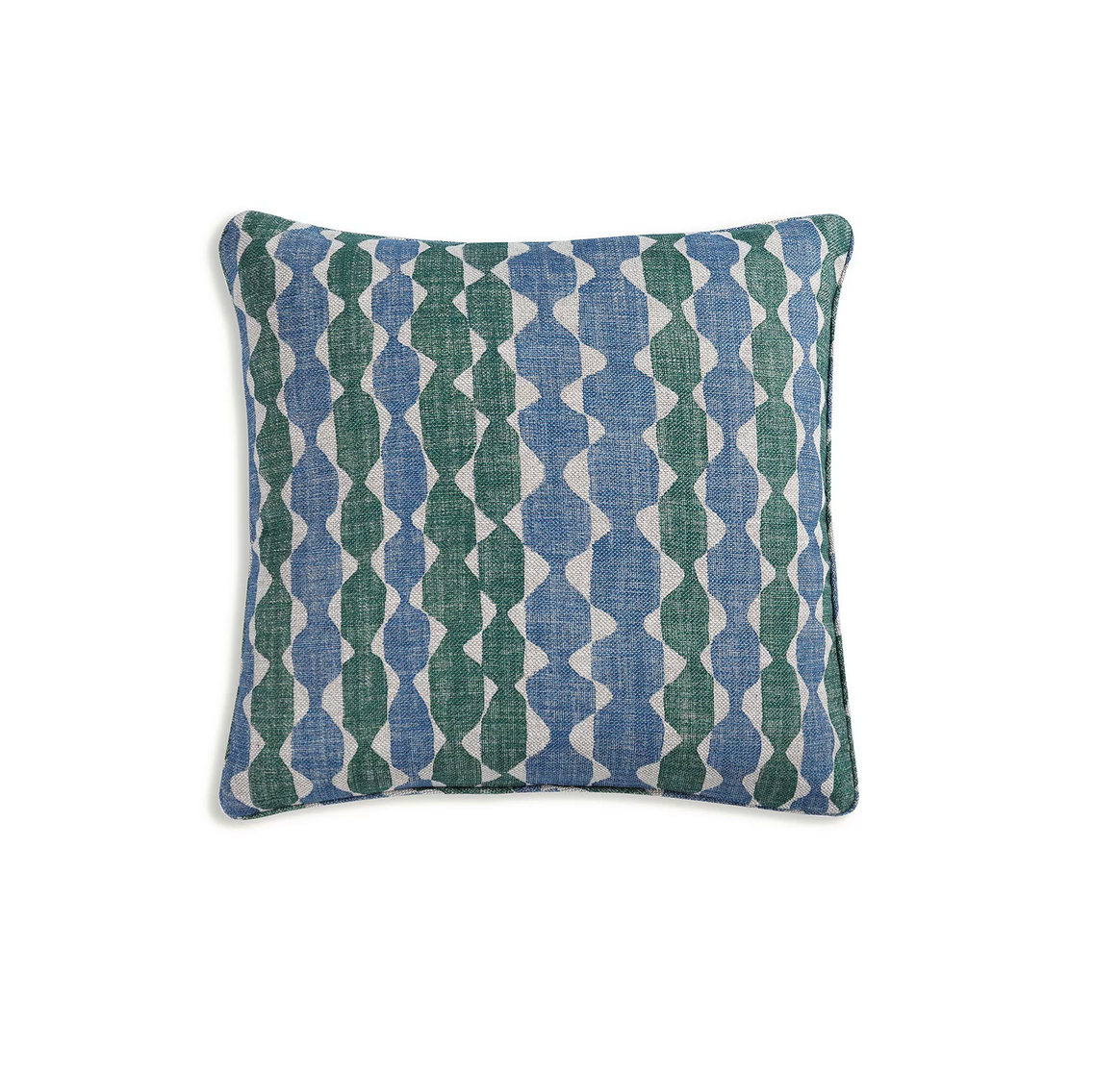 Green & Blue Whittle Square Cushion