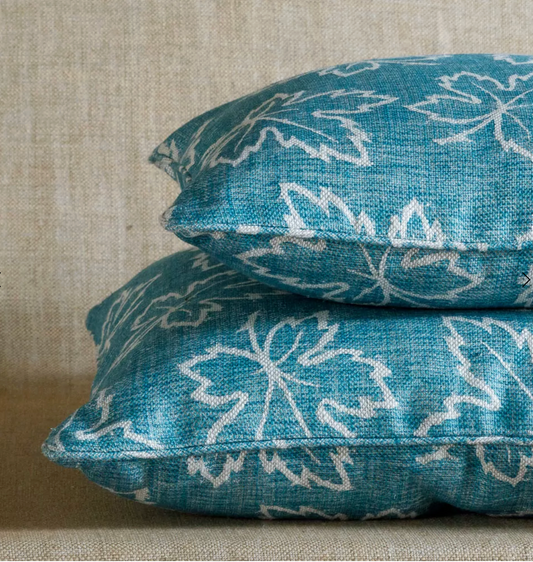 Teal Maple Pillow