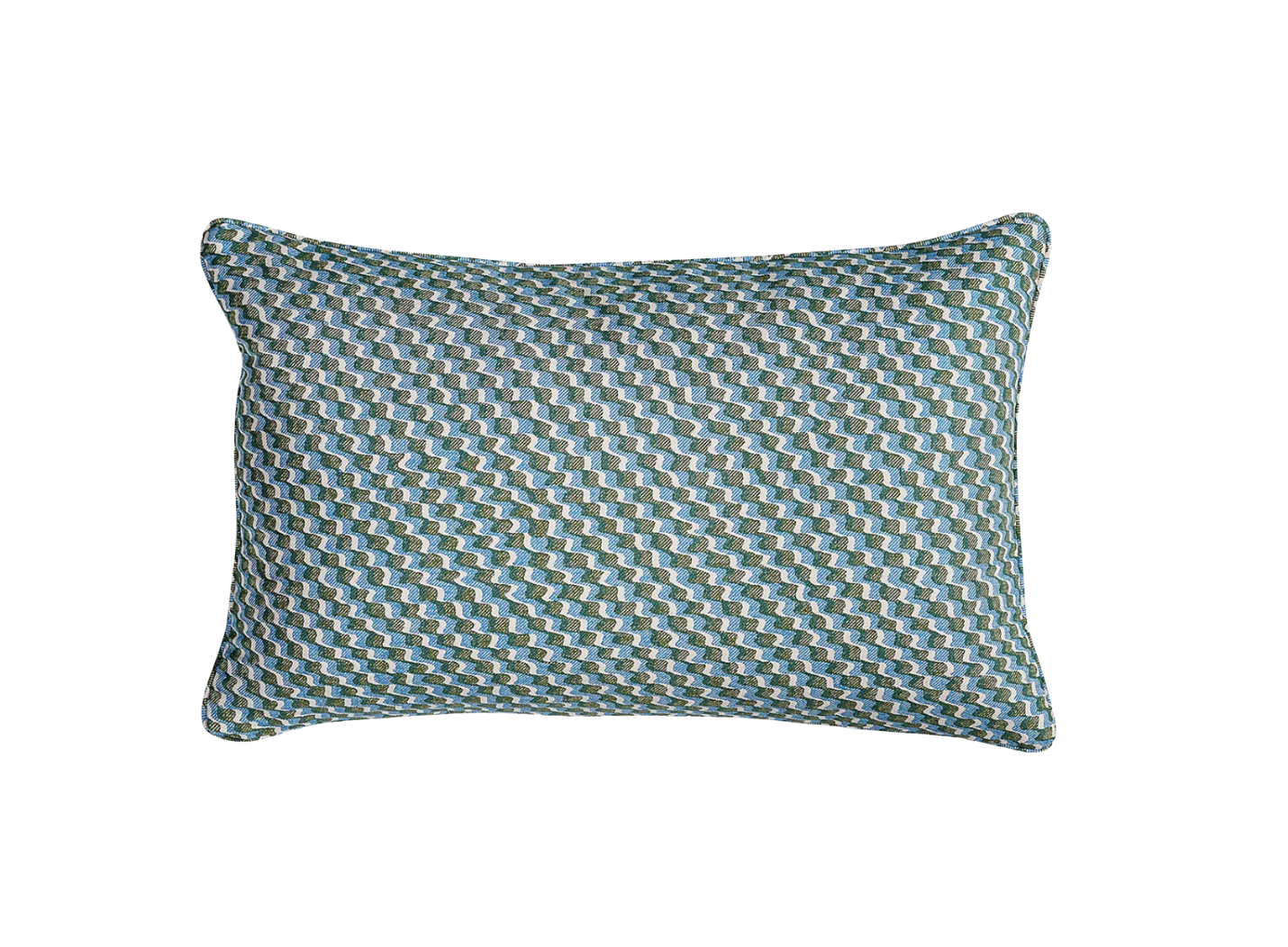Green and Blue Ruffle Pillow