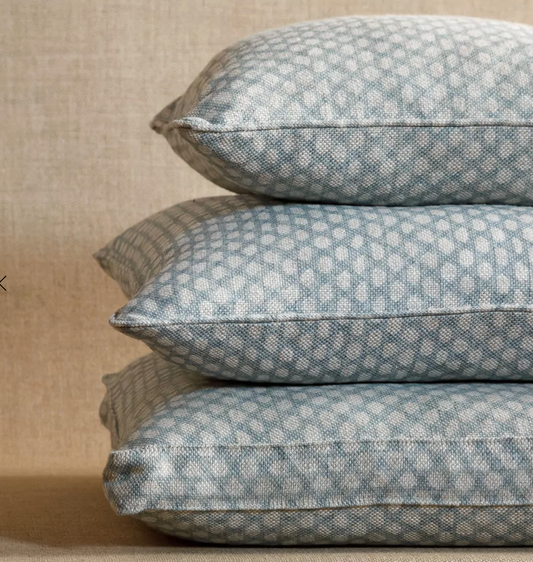 Light Blue Wicker Pillow