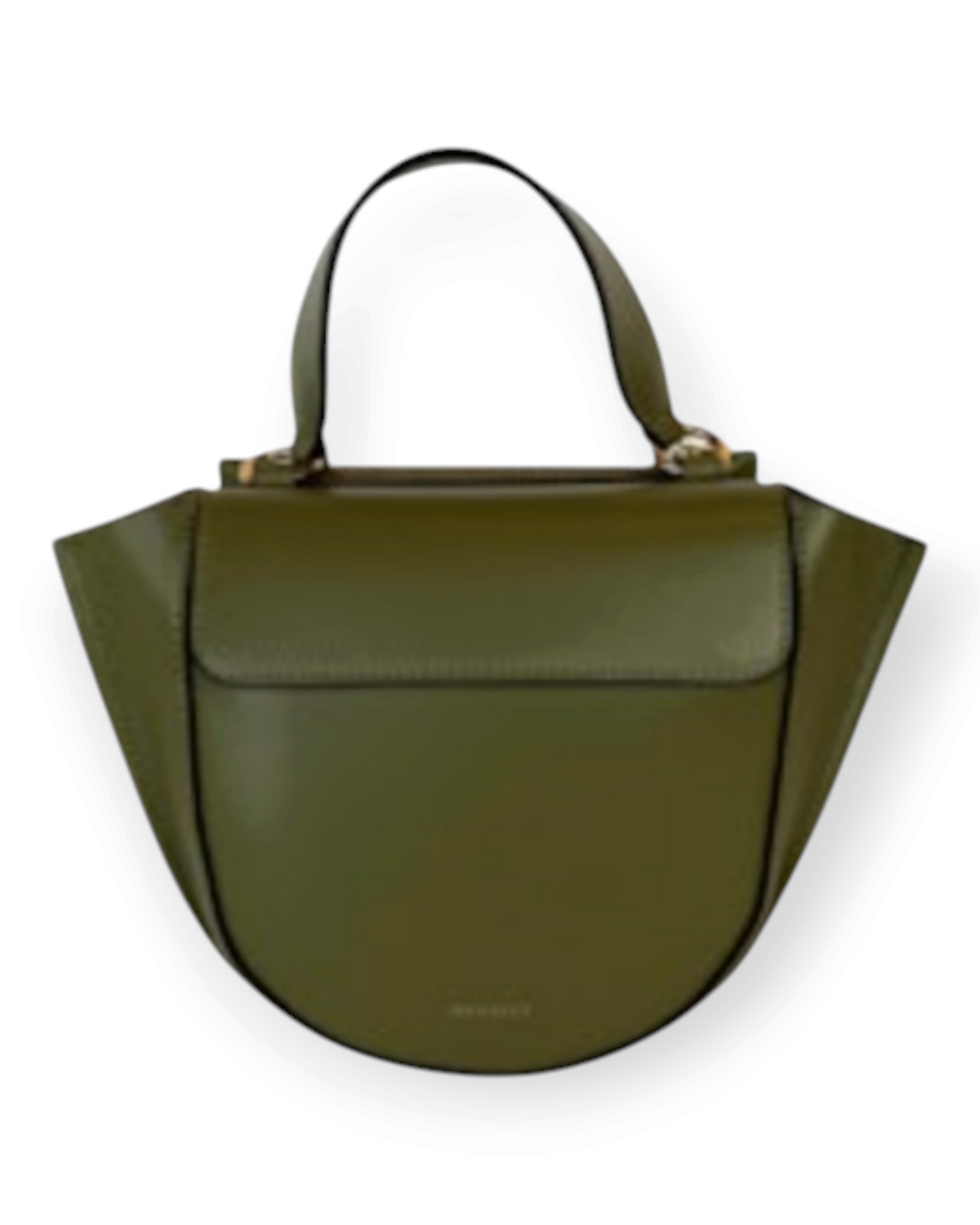 Birdie by Nina Liddle Design olive green Italian calf leather Hortensia mini bag with a structured silhouette.