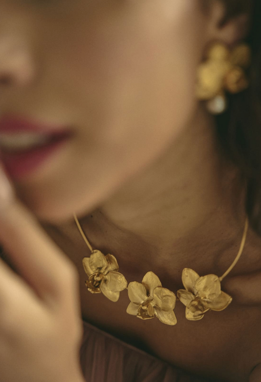 Triple Orchid Choker
