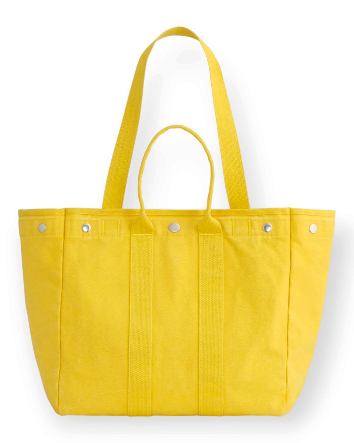 Birdie by Nina Liddle Design yellow garment-washed 100% cotton tote bag with double tuckable shoulder handles