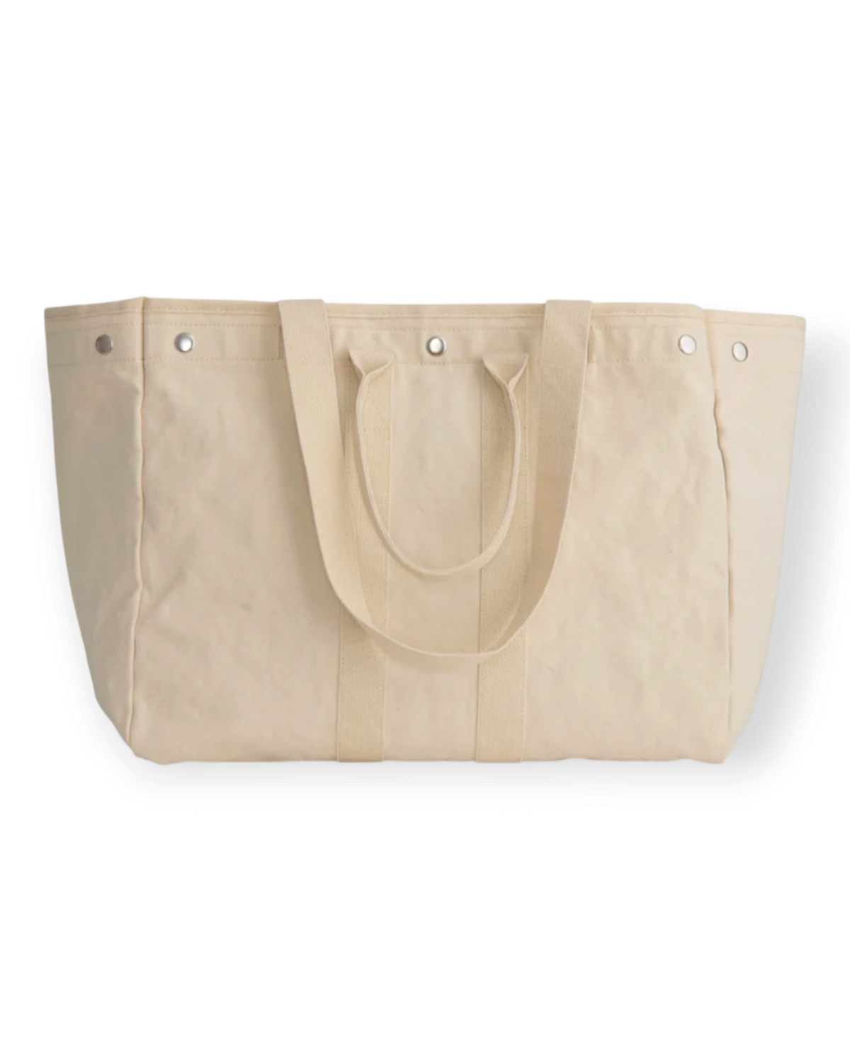Birdie by Nina Liddle Design garment-washed 100% cotton tote bag in cream with double tuckable shoulder straps