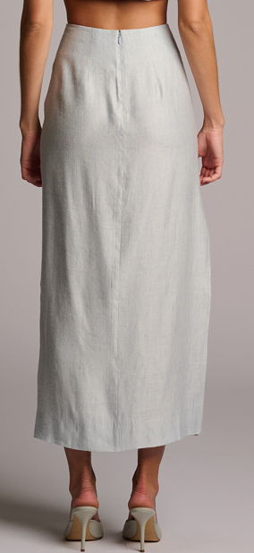 CRAWFORD SKIRT IN LINEN VISCOSE - BLUE CHAMBRAY