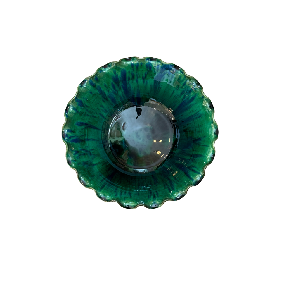 Glazed Ruffled Bowl