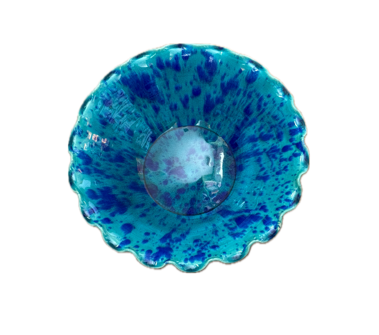 Glazed Ruffled Bowl