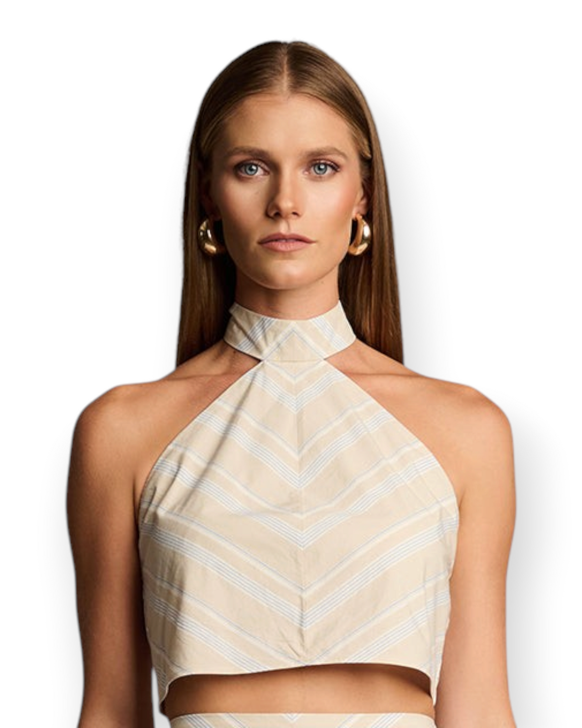 QUINN TOP - BEIGE STRIPE