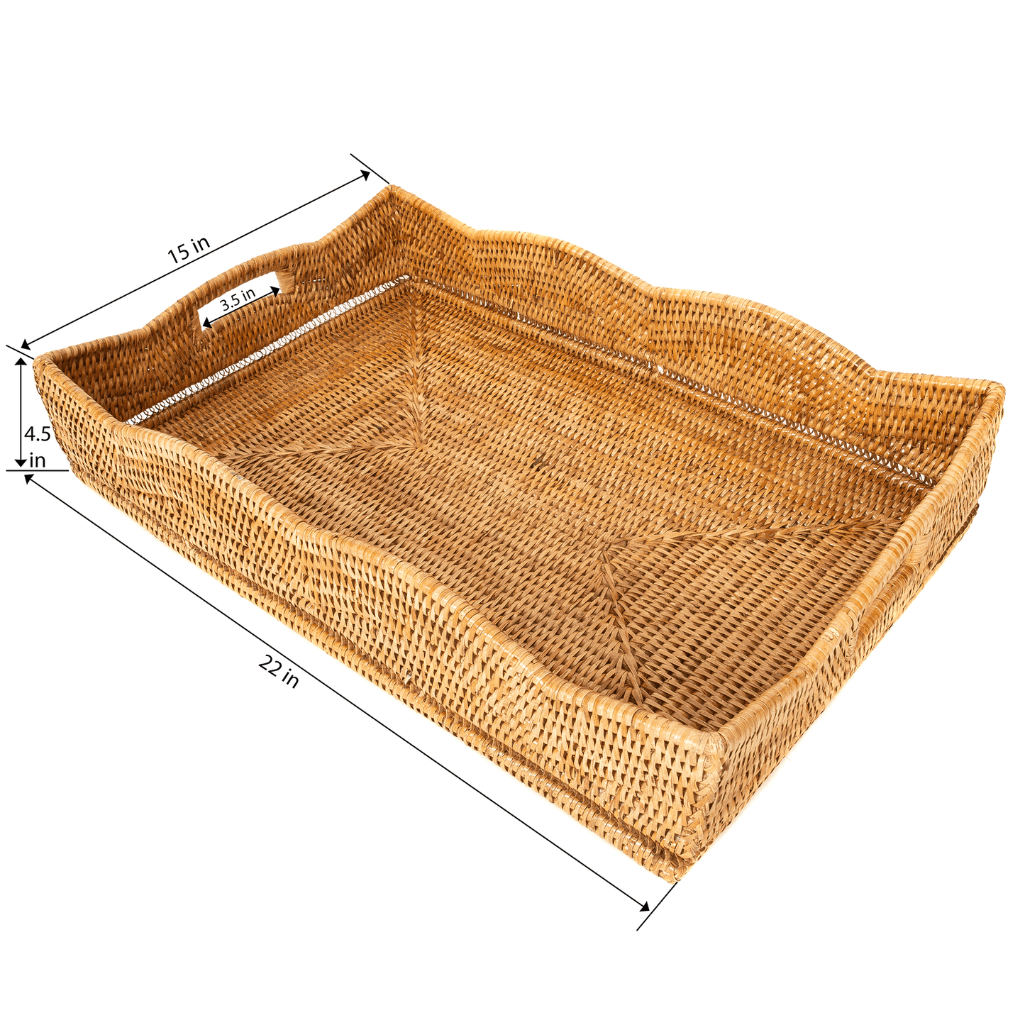 Rattan Scallop Tray