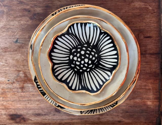 4" Flower Ceramic Dish