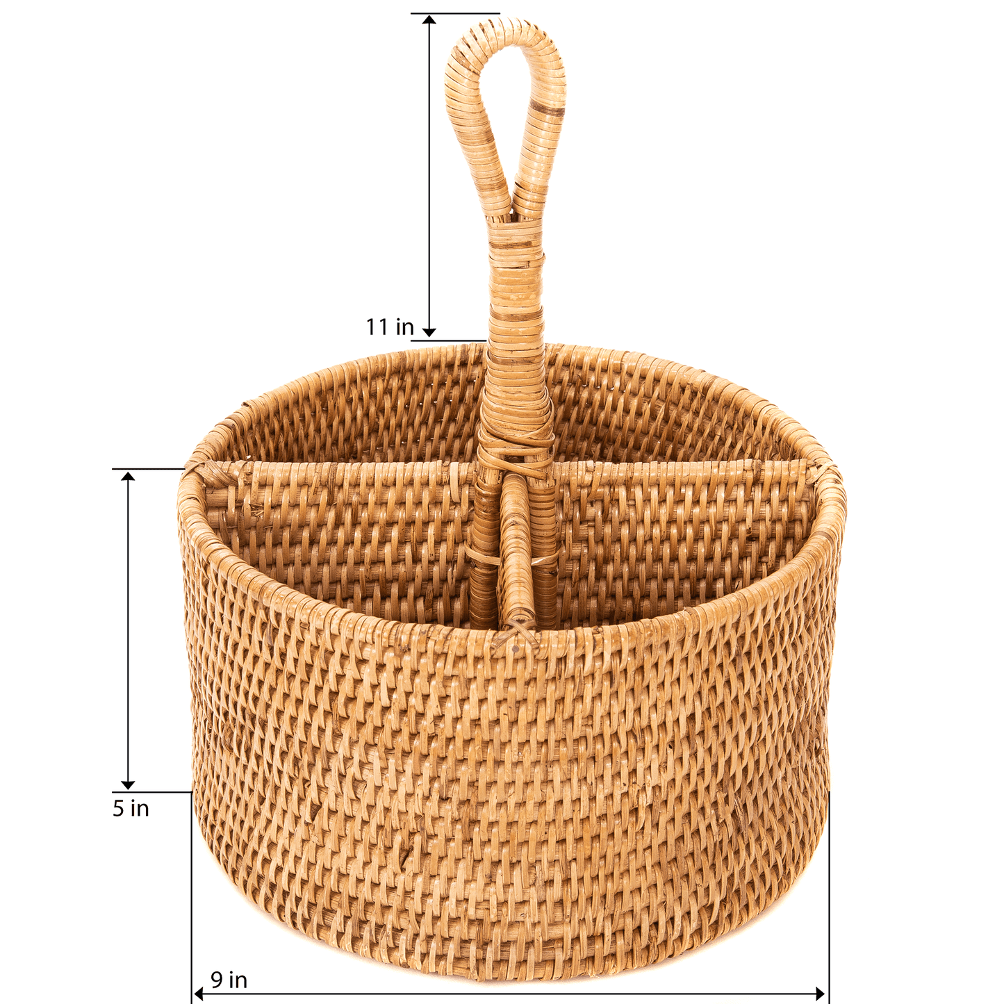 Rattan Caddy & Utensil Holder