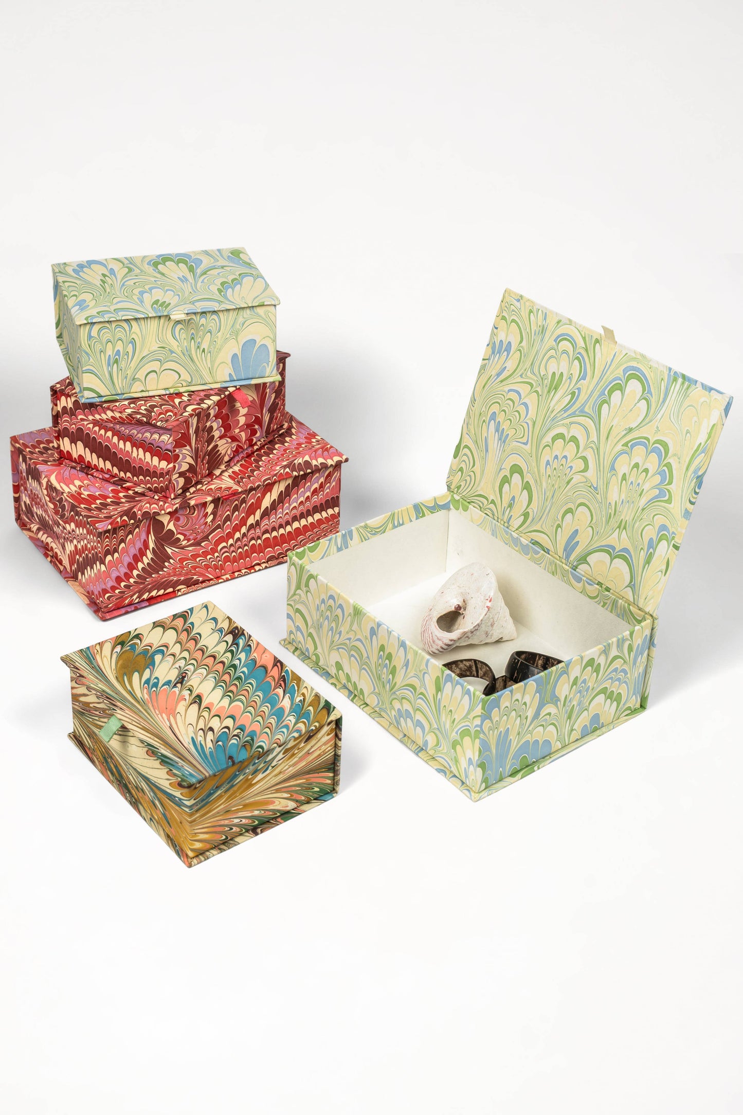 Hand-Marbled Keepsake Box Set