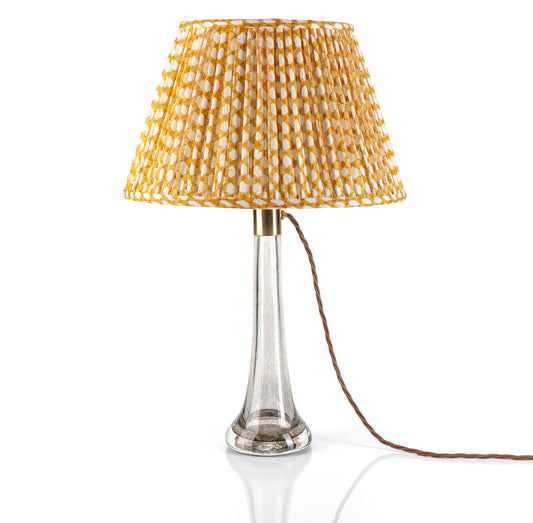 Yellow Wicker Round Lampshade