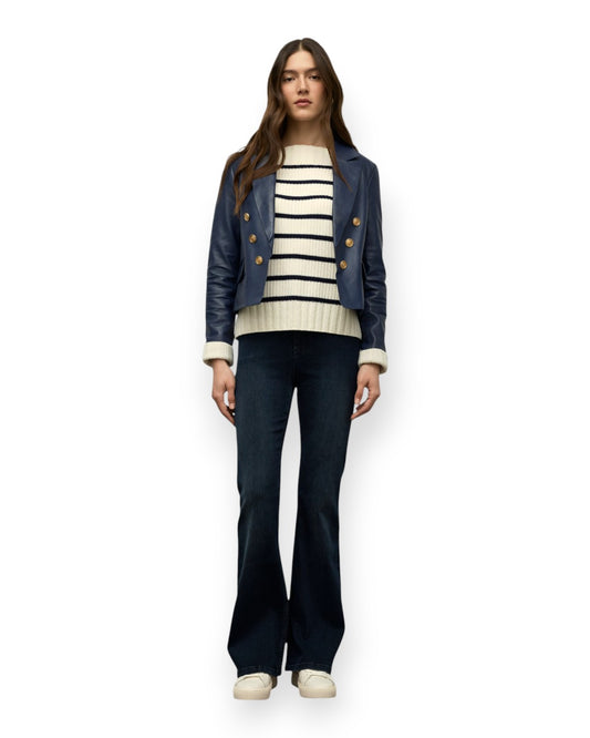 Estelle - High Rise Fit and Flare Denim Dark Blue / 25