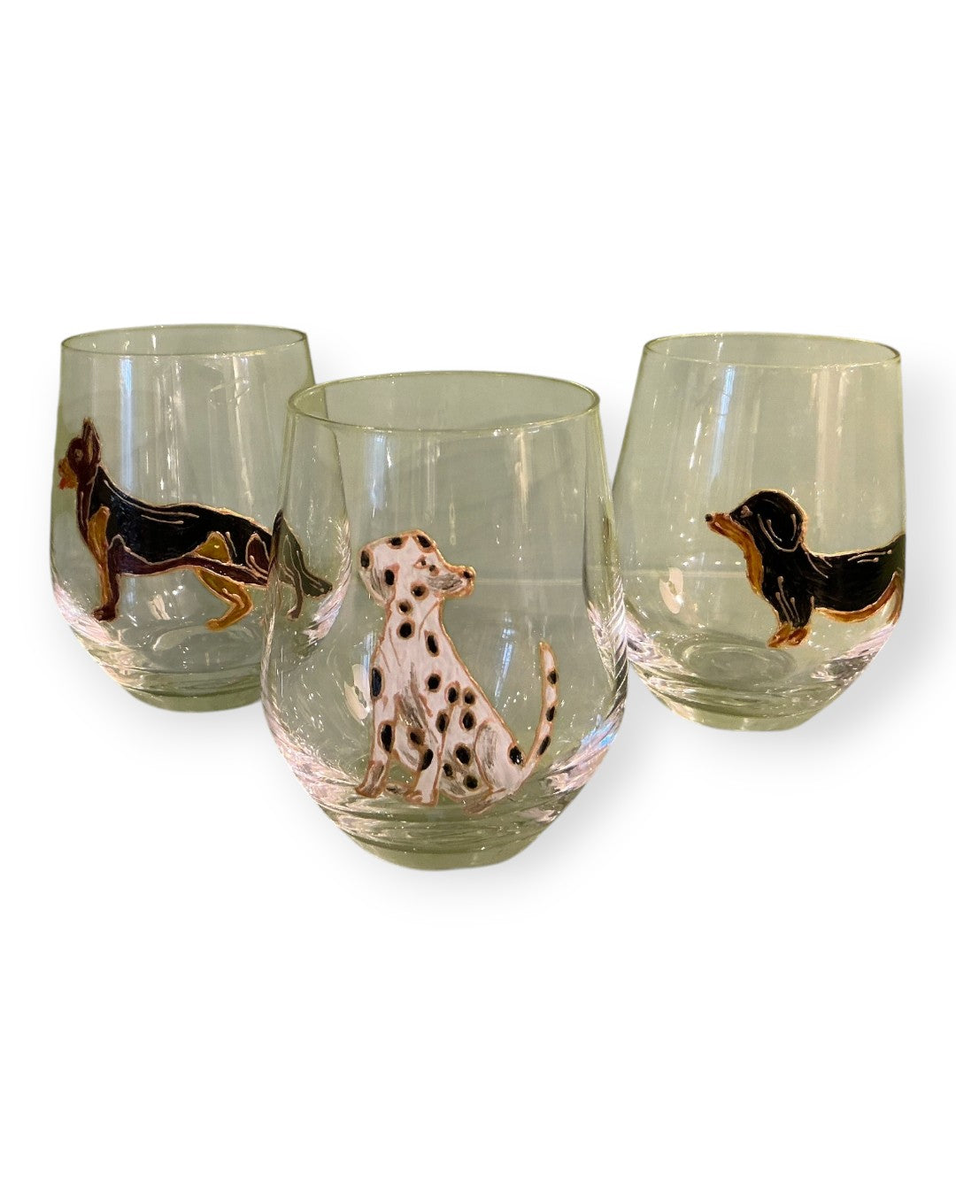Hand-painted Dog Glasses White Labrador
