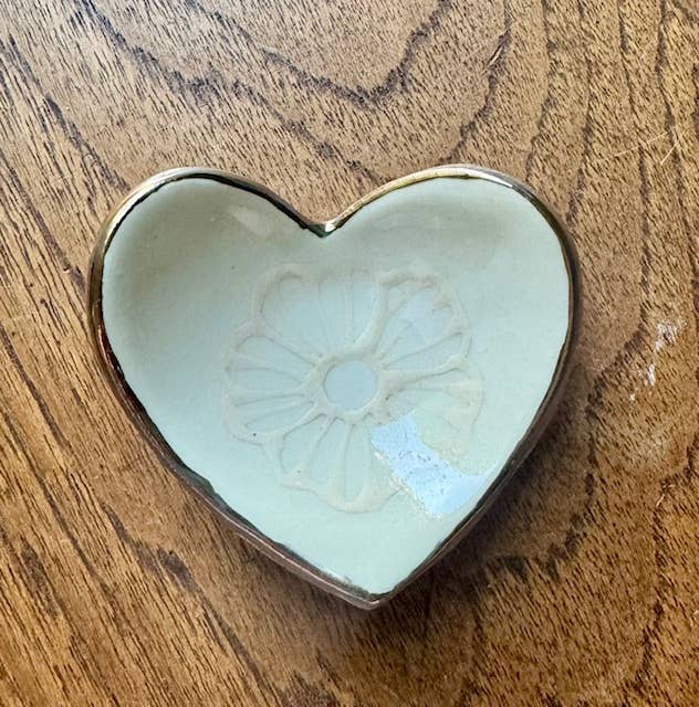 3" Heart Ceramic Jewelry Dish