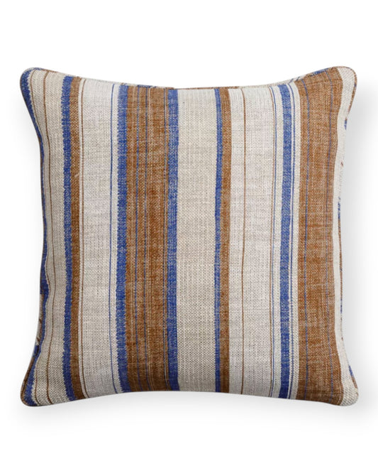 Brown and Blue Carskiey Pillow 17" x 17"