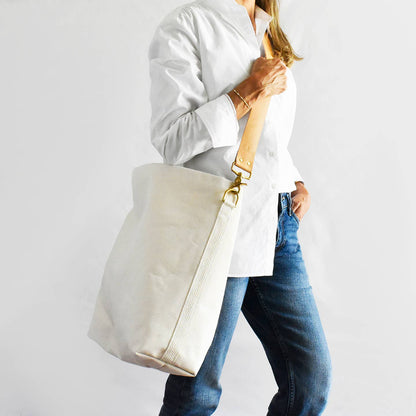 Tote Bag with Leather Strap