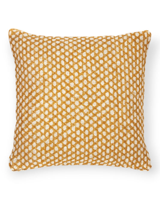 Yellow Wicker Pillow 17" x 17"
