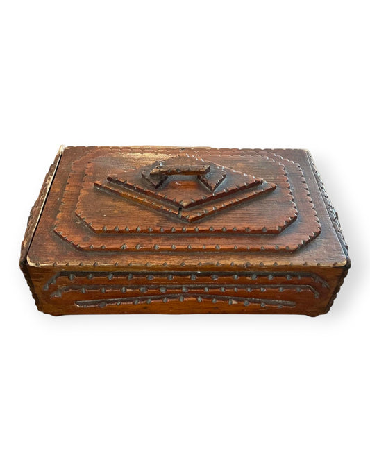 Vintage Tramp Art Box Hinged