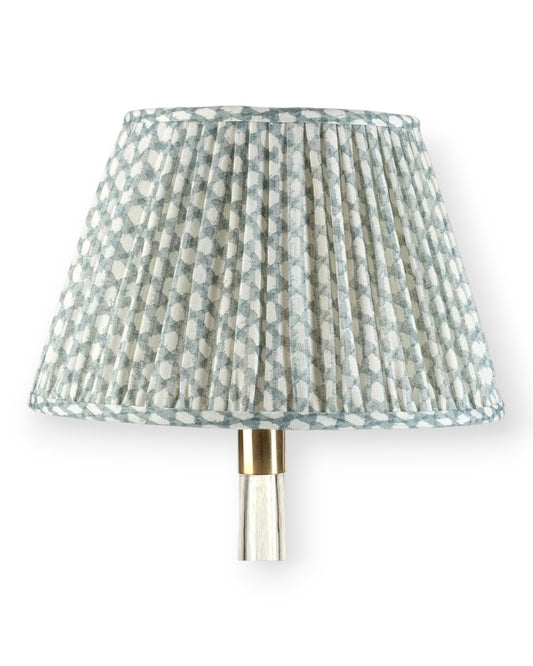 Light Blue Wicker Round Lampshade 4.5”
