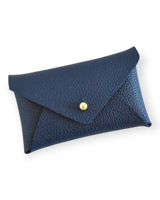 Leather Card Holder Navy & Black