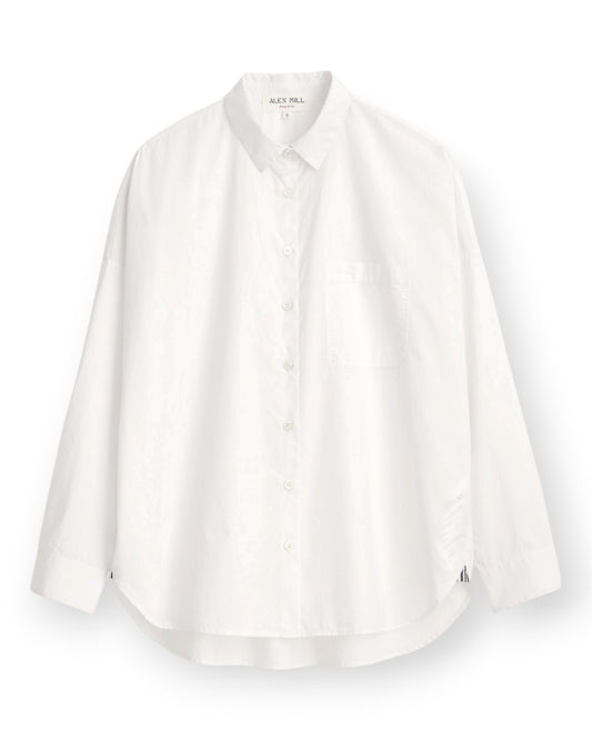 Jo Shirt in Cotton Poplin White / XXS