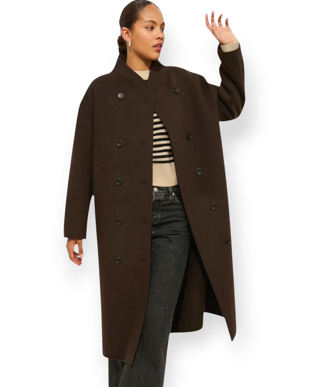 Long Sophia Coat in Wool XXS
