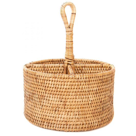 Rattan Caddy & Utensil Holder